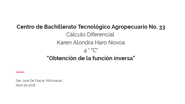 Obtencion de la funcion inversa | Genially
