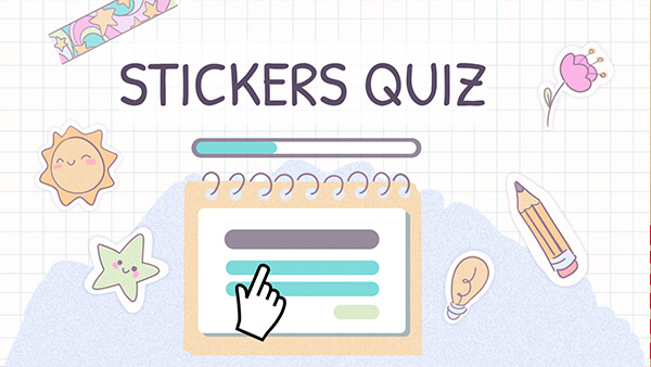 Interactive Quiz autocollants template