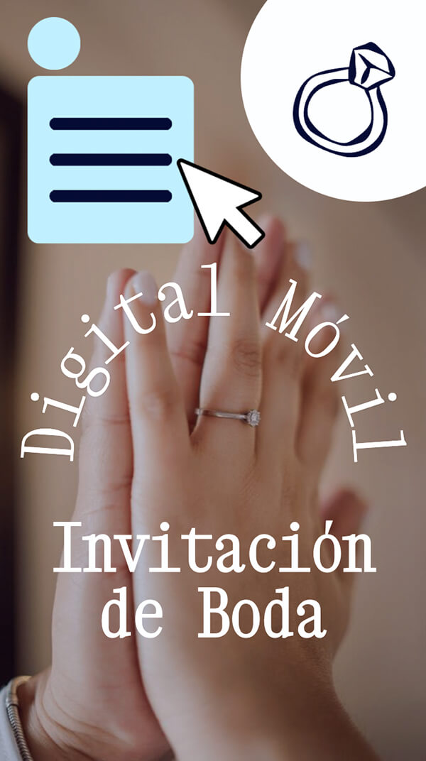 Plantilla interactiva Invitación de boda digital móvil