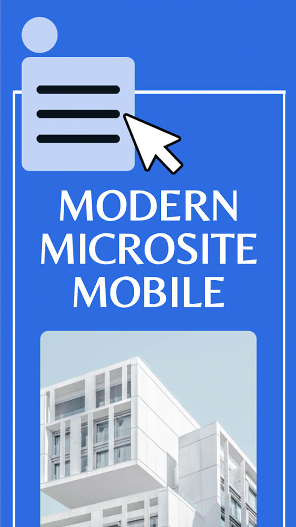 Interaktive Vorlage „Moderne microsite mobilgeräte“