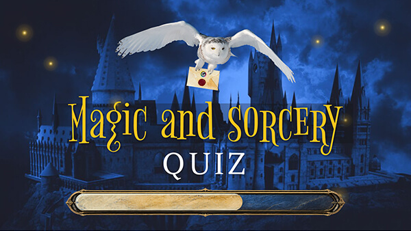 Modelo interativo Quiz magia e feitiçaria