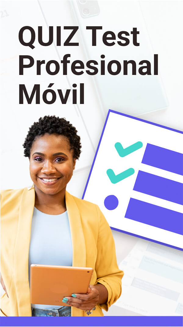Plantilla interactiva Quiz test profesional móvil