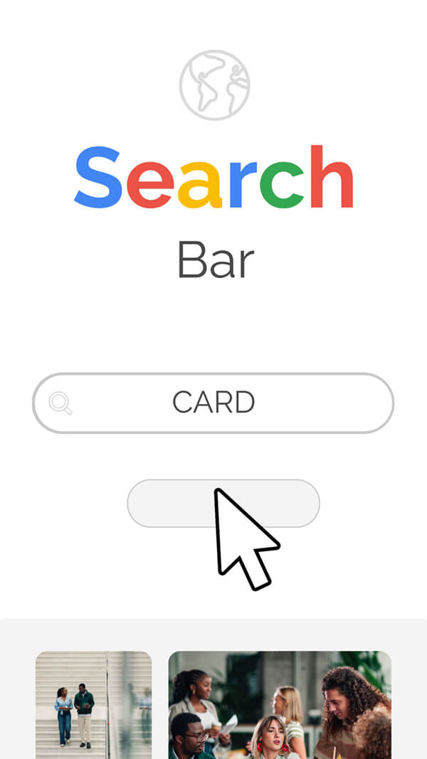 Modèle interactif Carte barre de recherche